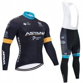Tenue Cycliste Manches Longues et Collant à Bretelles 2020 Astana Pro Team N002